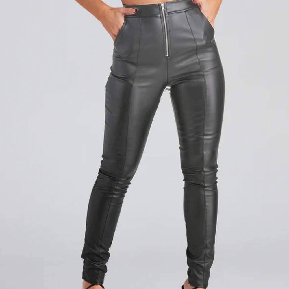 Windsor Black Faux Leather Pants, NWT